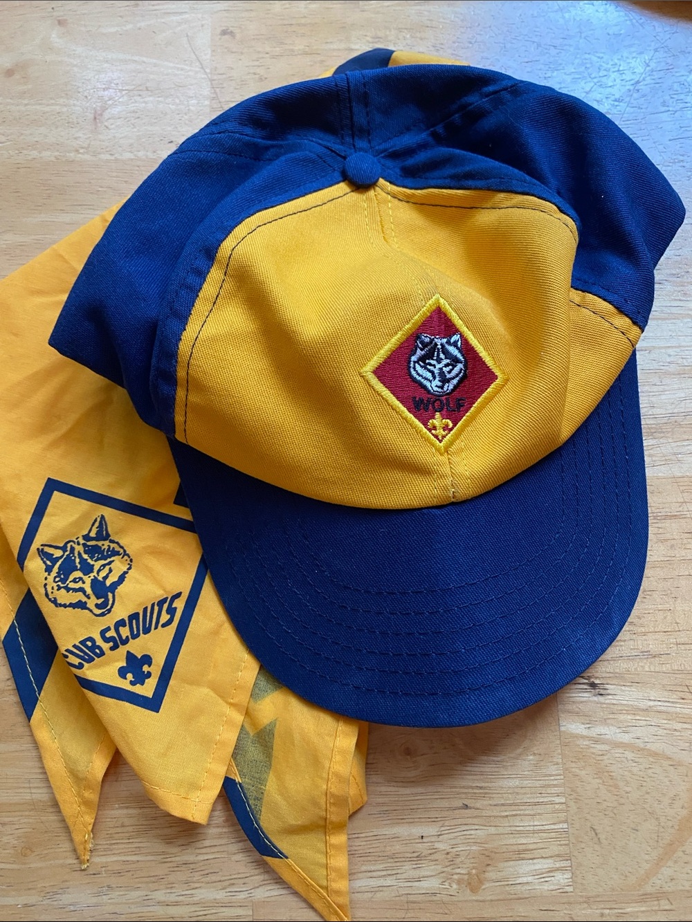 WOLF Cub Scouts Hat Neckerchief Lot Set BSA